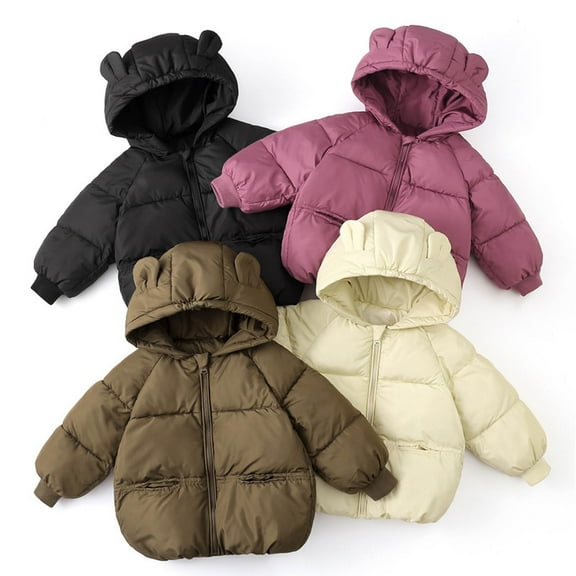 Holiday Savings! Horkkom Baby Girls Boy Winter Fleece Jackets With Hooded Toddler Cotton Dress Warm Lined Coat Outer Clothing