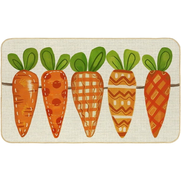 Felpudo decorativo con forma de conejo de Pascua, para interior y exterior, con diseño de flores y camión, para pasillo