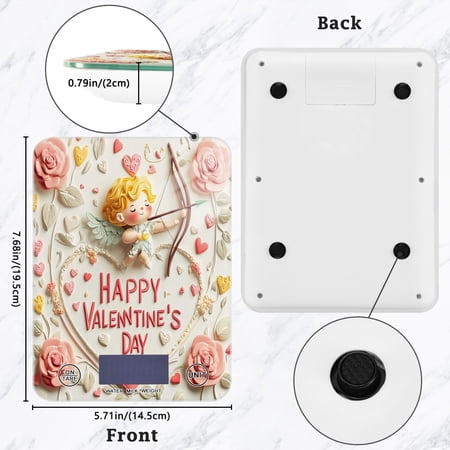 BZSMCE Digital Food Scale Kitchen Scales Creatively Cupid’s Touch Pattern Baking Cooking Keto and Meal Prep, with LCD Display