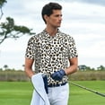 thumbnail image 6 of Vsdgher Heart Leopard Print Men's Short Sleeve Stretch Polo Shirt, Moisture-Wicking Performance Polo Shirt, 6 of 8