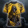 thumbnail image 2 of Halloween Gift for Men Graphic Halloween Short Sleeve T Shirt with Casual Crew Neck Top for Everyday Wear and Seasonal Parties Yellow 3XL, 2 of 4