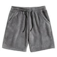 thumbnail image 2 of YHAJDS Mens Solid Beach Shorts Casual 5 Inch Inseam Summer Pool Side Ready, 2 of 5
