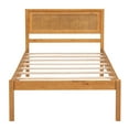 thumbnail image 3 of SESSLIFE Twin Platform Bed Frame with Headboard, Wood Slat Support, Mattress Foundation, No Box Spring Needed, Easy Assembly, Oak, 3 of 10