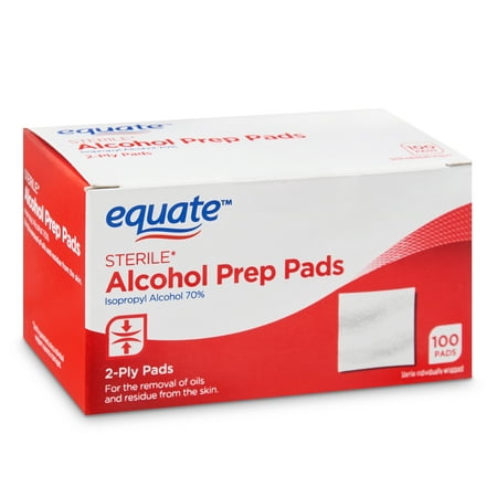 (6 pack) (6 pack) Equate Sterile Alcohol Prep Pads, 100 Count