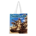 thumbnail image 1 of Sandland Bolso de tela con estampado de lienzo para mujer, bolsa de compras reutilizable y estética, con cremallera interior, regalo para mujer,40*40cm., 1 of 6
