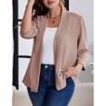 thumbnail image 3 of Women Plus Size Casual Lightweight Sweater Open Front Solid 3/4 Sleeve Cardigan, 3 of 5