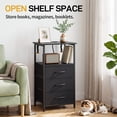 thumbnail image 2 of Ktaxon Nightstand with Charging Station LED Light End Table Bedside Table with 3 Drawers Furniture for Bedroom, Living Room, Black, 2 of 11