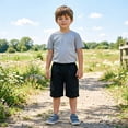 thumbnail image 2 of Big Boys Lightweight Cargo Shorts, Elastic Waist Buckle‑Decor Side Pocket Summer Casual Sports Shorts for Kids 4‑14 Years Old, 2 of 4