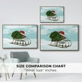 thumbnail image 4 of Christmas Holly Hedgehog Sledding - Framed Gallery Wrapped Holiday Canvas - 27 x 41 - Rosewood Frame, 4 of 8