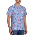 thumbnail image 4 of Yiaed Strawberry And Flowers Print Mens Short Sleeve Tight Fit T-Shirt, Crewneck Casual Tee-XX-Large, 4 of 5