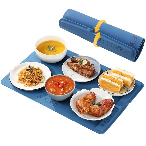 Bandeja térmica eléctrica iSeasy, calentador de alimentos ajustable, 23 x 40 cm