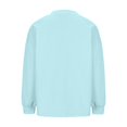 thumbnail image 6 of Trendy Sweatshirts for Women Waffle Textured Plain Oversized Crewneck Pullover Hooded Tops with Chest Pocket (2XL, Light Blue), 6 of 7