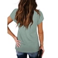 thumbnail image 3 of Lucakuins, camisetas de manga corta para mujer, blusa informal de moda de Color sólido, Tops holgados de verano, ropa de calle Lucakuins moda, 3 of 4