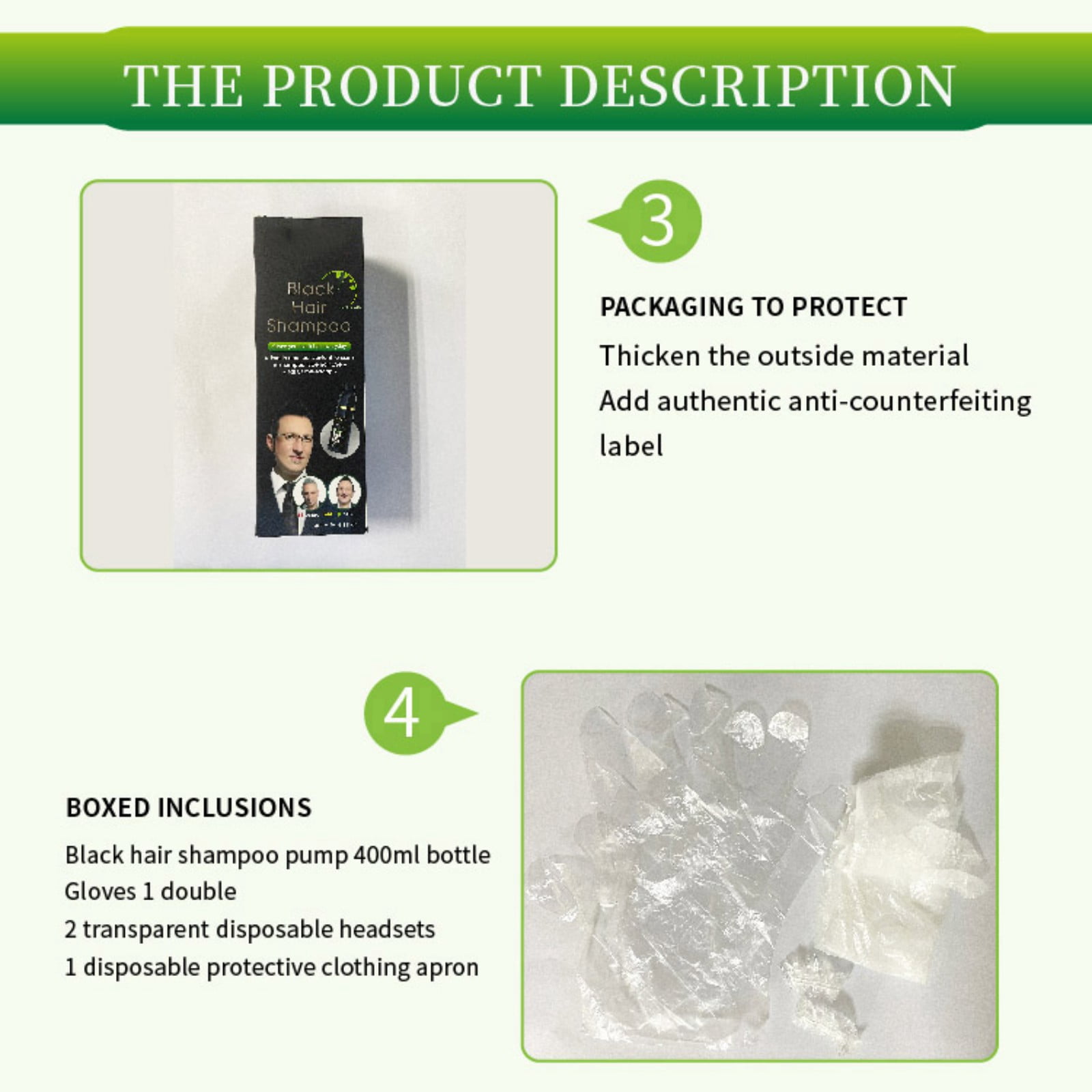 Black Hair Dye Shampoo Instant Black Hair Shampoo for Natural Hair, Hair Dye Shampoo for Men and Women Black Color/Simple to Use/Lasts