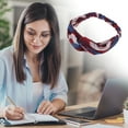 thumbnail image 6 of Unique Bargains 1 Pc Fashion Feather Pattern Cross Elastic Hairband for Women Wine Red, 6 of 6
