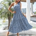 thumbnail image 4 of Pompotops Robe d'Été Bohème Sans Manches à une Épaule, Robe de Soirée Fluide à Volants, Robe Maxi de Plage, 4 of 8