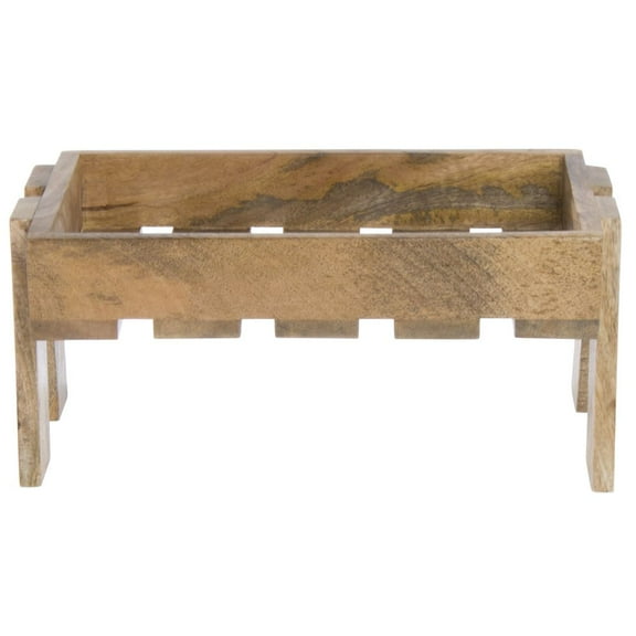 HUBERT® Tall 1/3 Size Mango Wood Riser - 14 1/4"L x 7 3/4"W x 6 1/2"H