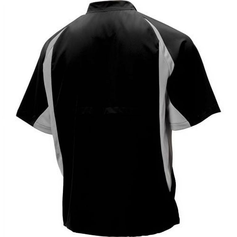Wire2wire Men s Performance Short Sleeve Baseball Cage Jacket Black Grey S