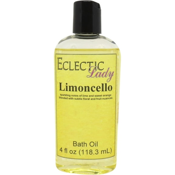Limoncello Bath Oil - Scented Body Oil - Relaxing & Moisturizing Bathing Oil - Fragrance Body Oil For Dry & Rough Sensitive Skin - 4 oz
