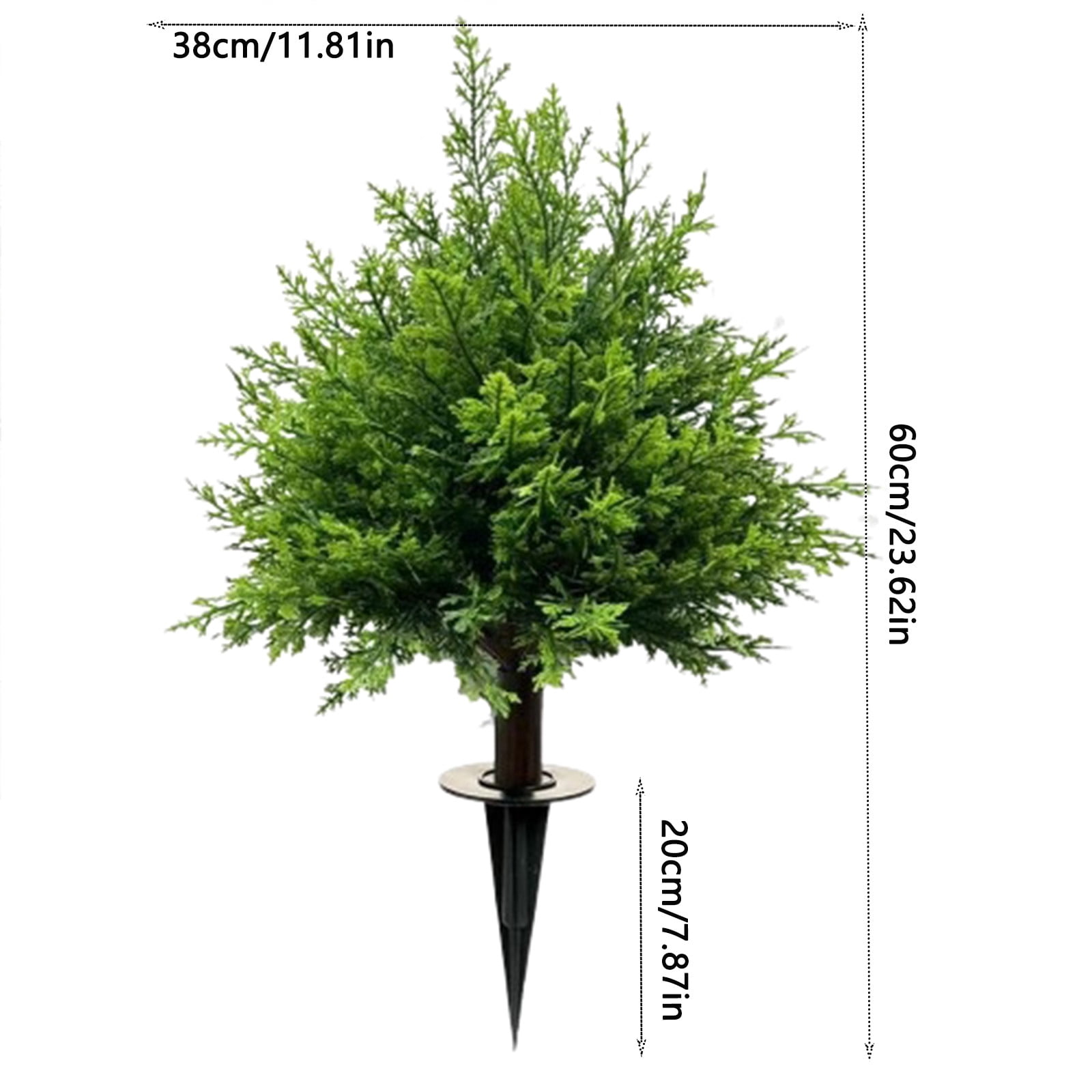 Artificial Topiary Ball Trees, 24" Fake Bushes for Outside, Artificial Small Shrub Plants, UV Resistant Potted Plants, Indoor and Outdoor Front Porch Gardens, Office Decoration