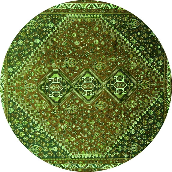 Ahgly Company Indoor Round Persian Green Traditional Area Rugs, 8' Round