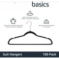 thumbnail image 2 of Velvet, Non-Slip Suit Clothes Hangers, Pack of 50, Black, 2 of 7