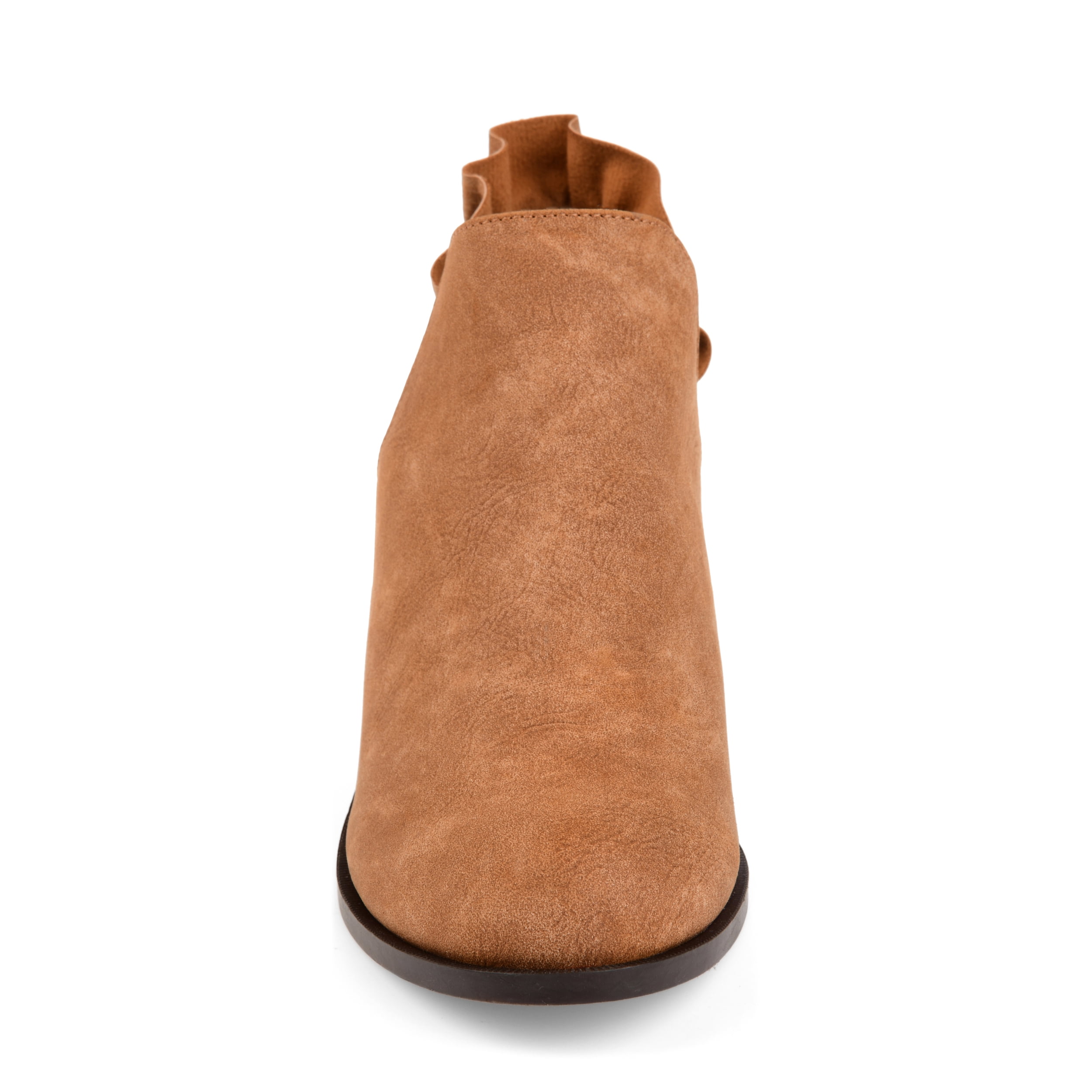 Journee Womens Lennie Slip On Stacked Heel Booties