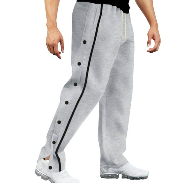 Puntoco Pantalones casuales largos para hombre, con hebilla, de tubo recto fácil de ajustar, con cordón, pantalones casuales de talla grande