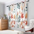 thumbnail image 2 of Yayeee Window Curtains Light Filtering 63"x52" Grommet Panel Pair Home Living Room Decor, Hand Drawn Autumn Leaves, 2 of 7