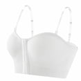 thumbnail image 2 of Women Front Closure Bra JIANLAI ,Removable Thin Strap Support Bralette, Seamless Knit Longline Bustier Bra, Anti-Slip Daily Underwire Support Bra, 2 of 6