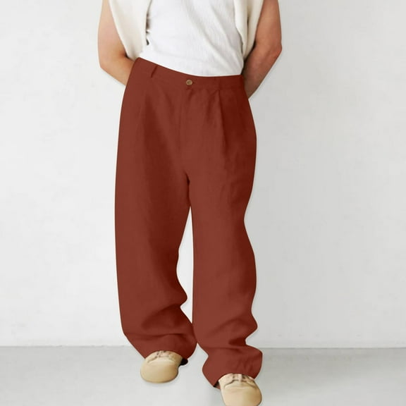 lkfuzj Men's Casual Zipper Button Cargo Pants - Breathable & Comfy Fabric, Multiple Pockets, Spring/Summer Outdoor & Daily Wear