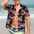 thumbnail image 5 of Lsque Fire and Rescue Truck pattern Hawaiian Shirt for Men, Unisex Summer Beach Casual Short Sleeve Button Down Shirts-Large, 5 of 9