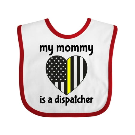 

Inktastic Dispatcher Mom Emergency Gold Line Flag Gift Baby Boy or Baby Girl Bib