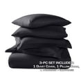 thumbnail image 3 of Nestl Duvet Cover 5 Piece Set- 2 Pillow Shams and 2 Pillowcases - Ultra Soft Double Brushed Microfiber Hotel Quality - Twin (68"x90") - Black, 3 of 7