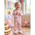 thumbnail image 3 of Cjfdfy Toddler Baby Girls Birthday Pajamas Outfits Goose Bow Cake Print Lapel Long Sleeve Lace Trim Tops And Pants Set Cute My Birthday Party Fall Winter Sleepwear 1-7Y, 3 of 9