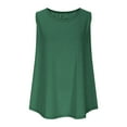 thumbnail image 4 of Horkkom Plus Size Tank Tops for Women Summer Solid Color V Neck Sleeveless Tops Casual Loose Tank Tops Green 2XL, 4 of 8