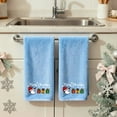 thumbnail image 2 of Funny Christmas Snowman Hand Towels for Bathroom Kitchen- 100% Cotton Soft Absorbent Winter Holiday Bath Towels Cute Decor - Fun Novelty Christmas Xmas Secret Santa Gifts for Women Mom -Set of 2,Blue, 2 of 7