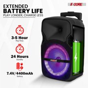 5 Core Party Speaker w Microphone 400W Big Rechargeable Bluetooth Loud PA DJ Karaoke System w Stand