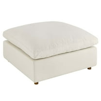 Modway Commix Modern Down Filled Overstuffed Fabric Ottoman in Light Beige