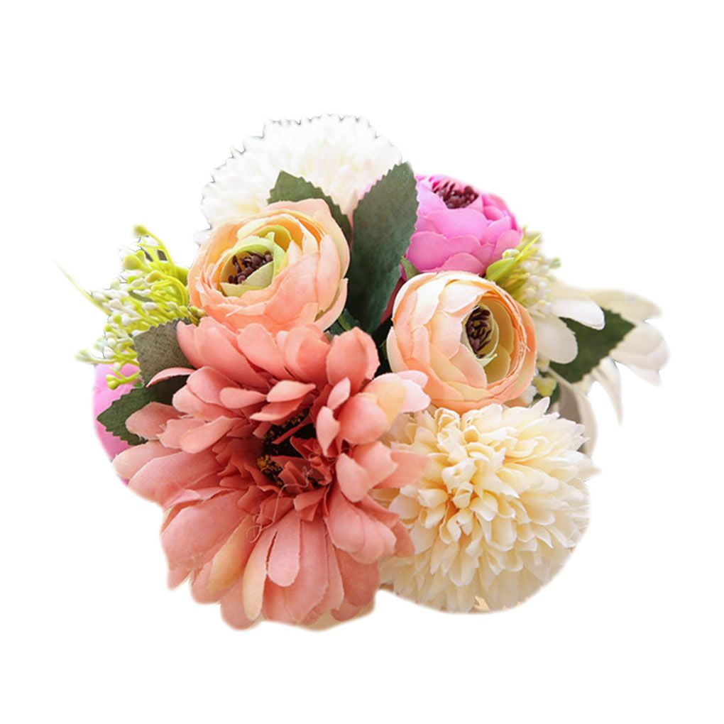 Decoration Living Room etc Fake Dahlia Suitable for Home Hotel White-3 pcs Office Wedding 3pcs Artificial Flowers 9 Big Flower Heads 9 Flower Heads Bedroom Study 