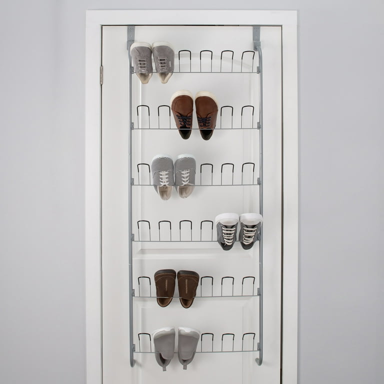 Sliver Metal Wall Mounted Boots and Shoe Rack Storage Organizer Stand,  Holds up to 18 Pairs