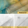 thumbnail image 4 of No Hook Shower Curtains with Snap-in Liner Set, Abstract Waterproof Hotel Style Bathroom Shower Curtain, Orange Teal Green Gradient Fluid Modern Oil Painting Mesh Top Bath Curtains 66''x72'', 4 of 9