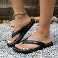 thumbnail image 2 of Women's Lightweight Flip Flops Open Toe Non Slip Shower Sandals Soft Soles Quick Drying Slides for Pool Beach Black Size 8, 2 of 6