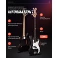 thumbnail image 4 of Donner Bajo eléctrico de 4 cuerdas, bajo estándar de tamaño completo, kit para principiantes estilo PB, negro para principiantes, con bolsa para lecciones en línea gratuita, correa de guitarra y cable, 4 of 5