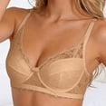 thumbnail image 2 of IWRICH Women's Lace Bra Sheer Underwire Unlined Plunge Everyday Bras Full Coverage Bralettes Khaki 100B, 2 of 5