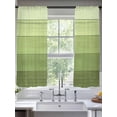 thumbnail image 2 of Green Wood Grain Sheer Curtains 2 Panels Set Vintage Green Gradient Rustic Wooden Plank Sheer Window Curtains Light Filtering Rod Pocket Voile Drapes for Bedroom Living Room 52"X72", 2 of 8