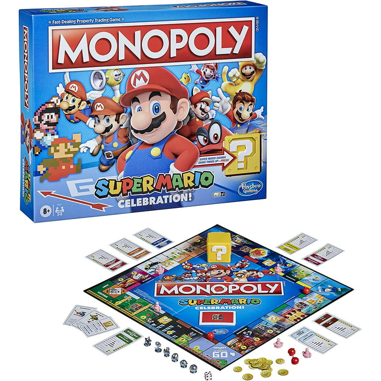 Monopoly Super Mario Celebration Edition Board Game for Kids and Family  Ages 8 and Up, 2-6 Players 