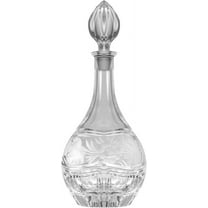 Barski - Hand Cut - Mouth Blown - Crystal - Wine Decanter - With Rose Design - 32 oz. - Made in Europe