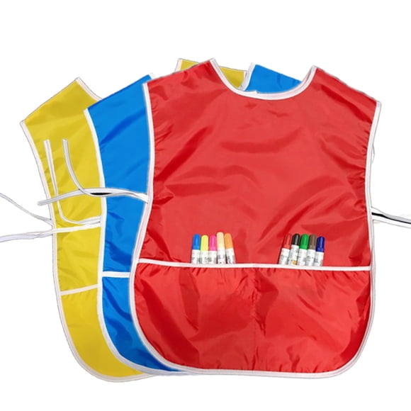3PCS Kid's Apron Waterproof Wearable Painting Apron Art Smock Craft Apron