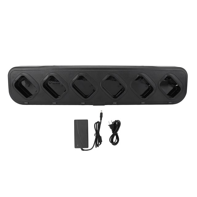 Cargador de batería de escritorio de 6 vías, apagado automático, práctico cargador inteligente para enchufe Baofeng Walkie TalkieUS